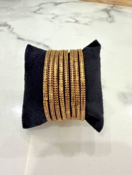 Two-Tone Textured Gold Bangles vol:2